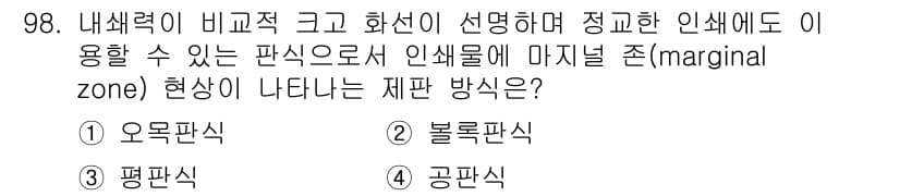 시각디자인기사 2016년 98번 - 정답과 핵심 포인트를 검수 중인 기출문제