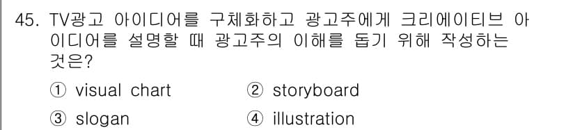 시각디자인기사 2017년 45번 - 정답과 핵심 포인트를 검수 중인 기출문제