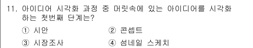 시각디자인기사 2018년 11번 - 정답과 핵심 포인트를 검수 중인 기출문제