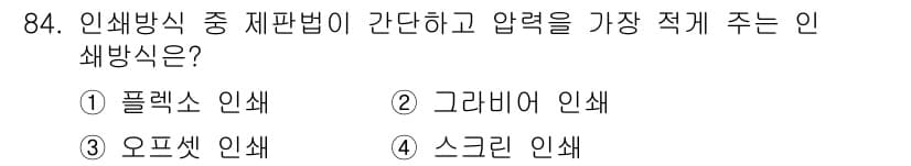 시각디자인기사 2018년 84번 - 정답과 핵심 포인트를 검수 중인 기출문제