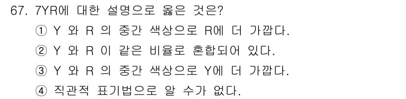 시각디자인기사 2019년 67번 - 정답과 핵심 포인트를 검수 중인 기출문제