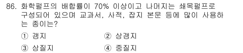 시각디자인기사 2019년 86번 - 정답과 핵심 포인트를 검수 중인 기출문제