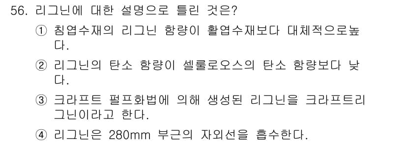 임산가공기사 2016년 56번 - 정답과 핵심 포인트를 검수 중인 기출문제