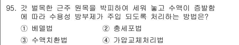 임산가공기사 2016년 95번 - 정답은 3번 수익처리환법입니다. 이 방법은 수익 발생 시점에 따라 수익을... 에 관한 핵심 기출문제