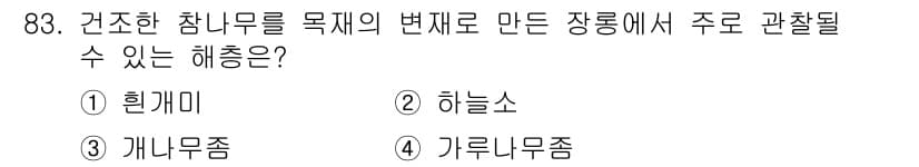 임산가공기사 2018년 83번 - 정답과 핵심 포인트를 검수 중인 기출문제