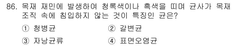 임산가공기사 2018년 86번 - 정답과 핵심 포인트를 검수 중인 기출문제