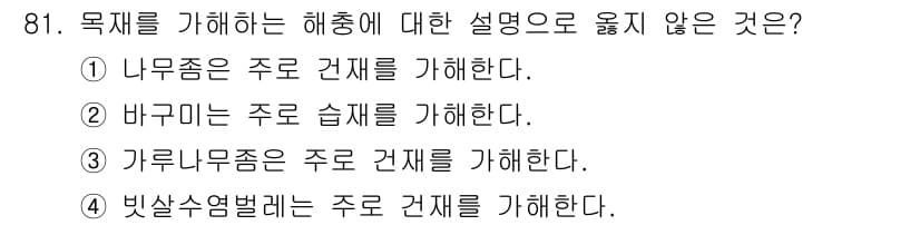 임산가공기사 2019년 81번 - 정답과 핵심 포인트를 검수 중인 기출문제