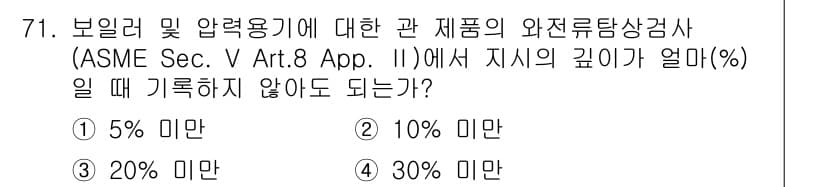 와전류비파괴검사기사(구) 2015년 71번 - 정답과 핵심 포인트를 검수 중인 기출문제