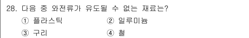 와전류비파괴검사기사 2016년 28번 - 정답과 핵심 포인트를 검수 중인 기출문제