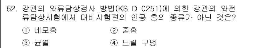 와전류비파괴검사기사(구) 2018년 62번 - 정답과 핵심 포인트를 검수 중인 기출문제