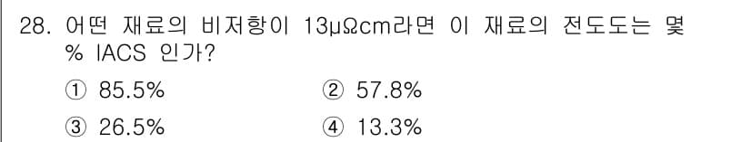 와전류비파괴검사기사 2018년 28번 - 정답과 핵심 포인트를 검수 중인 기출문제