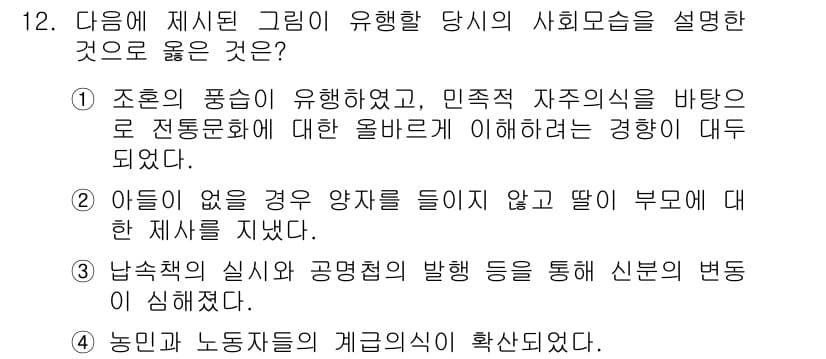 소방공무원(공개)_한국사(구) 2016년 12번 - 정답과 핵심 포인트를 검수 중인 기출문제