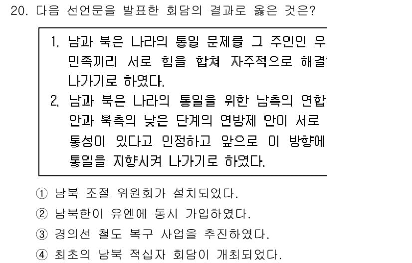 소방공무원(공개)_한국사(구) 2018년 20번 - 정답과 핵심 포인트를 검수 중인 기출문제