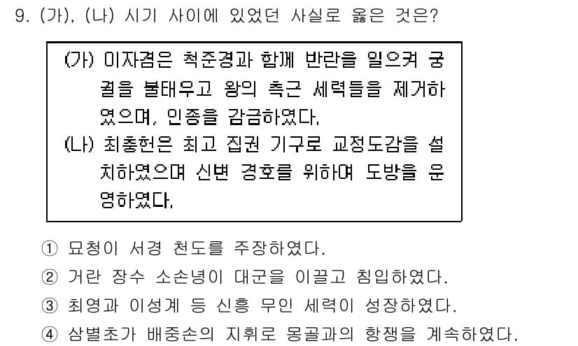 소방공무원(공개)_한국사(구) 2019년 9번 - 정답과 핵심 포인트를 검수 중인 기출문제
