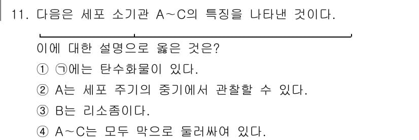 소방공무원(공개)_과학(구) 2018년 11번 - A는 탄소 화합물이므로 탄소의 성질을 가지고 있으며, 이는 세포의 기본 ... 에 관한 핵심 기출문제