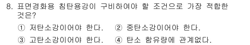 누설비파괴검사기사(구) 2015년 8번 - 정답과 핵심 포인트를 검수 중인 기출문제