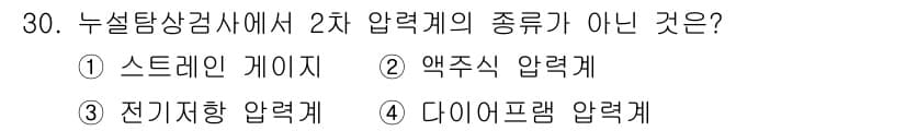 누설비파괴검사기사(구) 2017년 30번 - 정답과 핵심 포인트를 검수 중인 기출문제