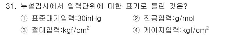 누설비파괴검사기사 2017년 31번 - 정답과 핵심 포인트를 검수 중인 기출문제