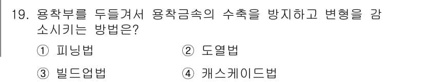 누설비파괴검사기사(구) 2019년 19번 - 정답과 핵심 포인트를 검수 중인 기출문제
