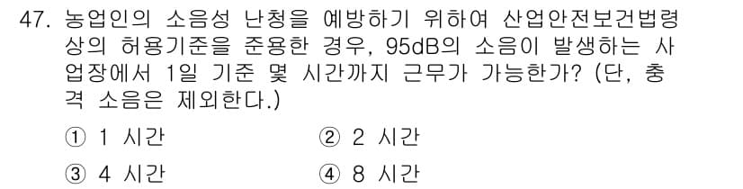 농작업안전보건기사 2019년 47번 - 정답과 핵심 포인트를 검수 중인 기출문제