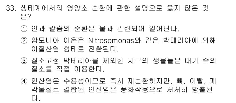 생물분류기사(동물) 2015년 33번 - 정답과 핵심 포인트를 검수 중인 기출문제