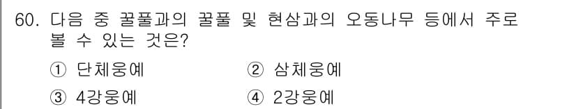 생물분류기사(동물) 2016년 60번 - 정답은 4번 2과용해입니다. 곤충의 분류에서는 특정 과(미세생물의 과)에... 에 관한 핵심 기출문제