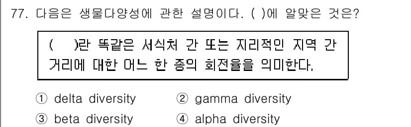 생물분류기사(동물) 2016년 77번 - 정답과 핵심 포인트를 검수 중인 기출문제