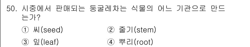 생물분류기사(식물) 2018년 50번 - 정답과 핵심 포인트를 검수 중인 기출문제