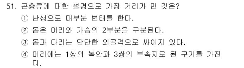 생물분류기사(식물) 2019년 51번 - 정답과 핵심 포인트를 검수 중인 기출문제