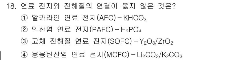 9급_지방직_공무원_공업화학 2018년 18번 - 정답과 핵심 포인트를 검수 중인 기출문제