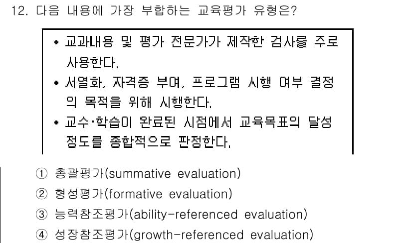 9급_지방직_공무원_교육학개론 2017년 12번 - 정답과 핵심 포인트를 검수 중인 기출문제