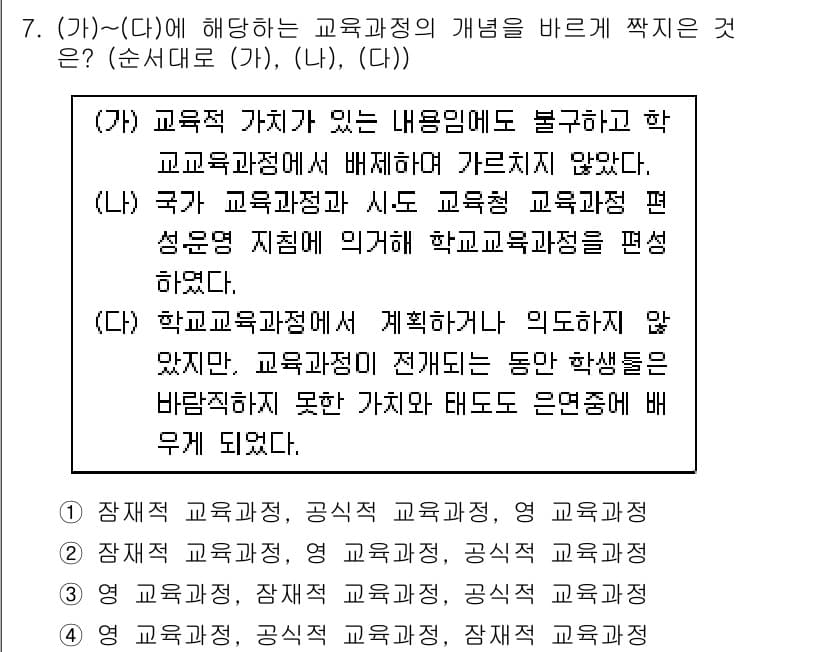 9급_지방직_공무원_교육학개론 2017년 7번 - 정답과 핵심 포인트를 검수 중인 기출문제