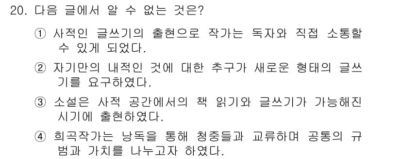 9급_지방직_공무원_국어 2018년 20번 - 정답과 핵심 포인트를 검수 중인 기출문제