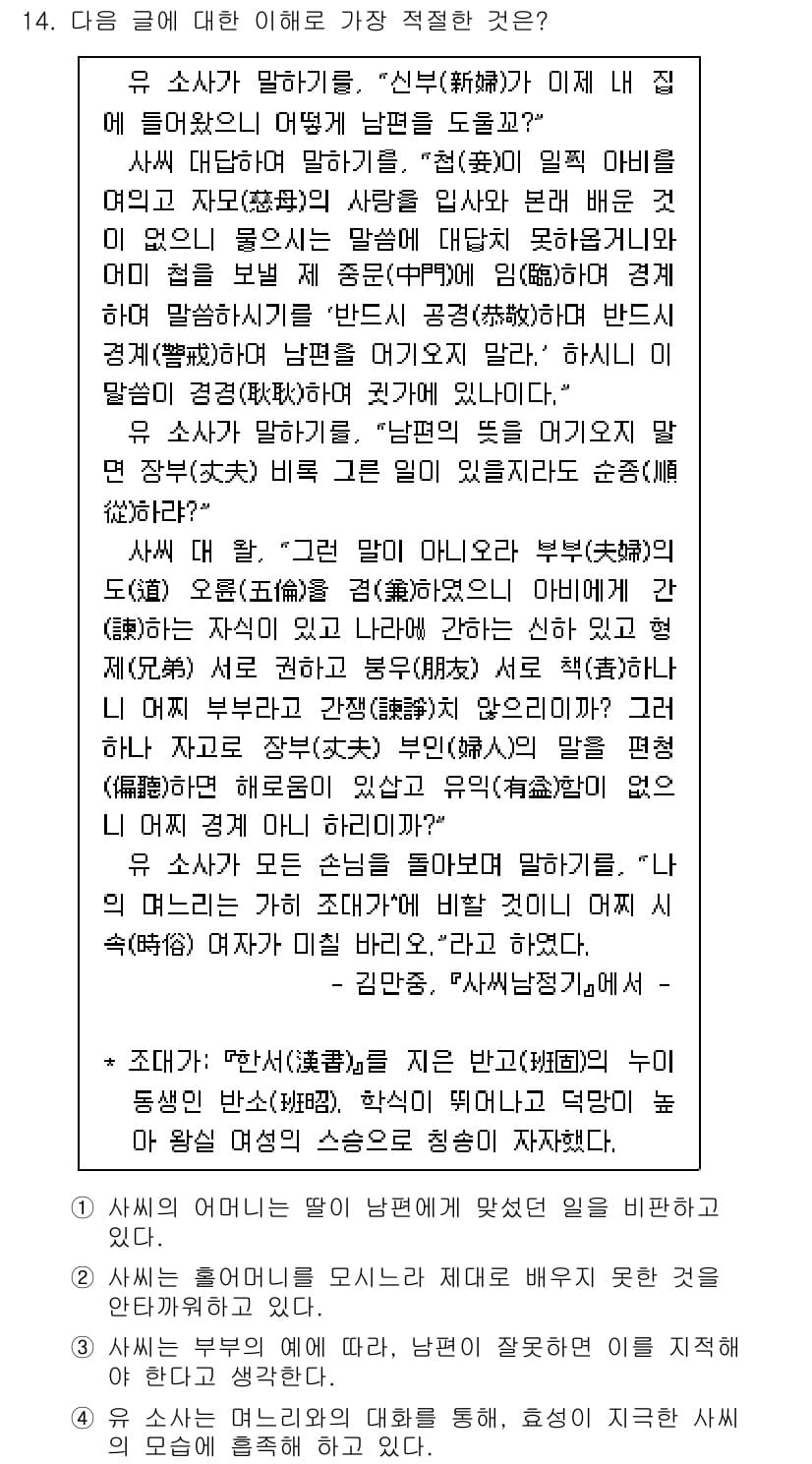 9급_지방직_공무원_국어 2019년 14번 - 정답과 핵심 포인트를 검수 중인 기출문제