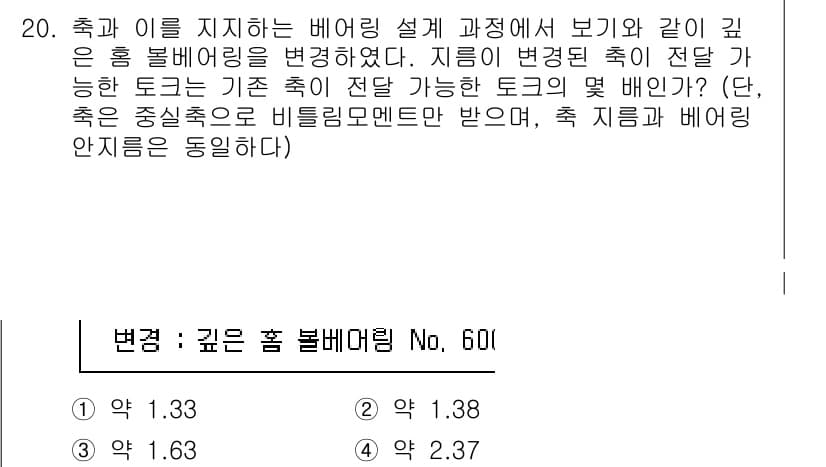 9급_지방직_공무원_기계설계 2017년 20번 - 정답과 핵심 포인트를 검수 중인 기출문제
