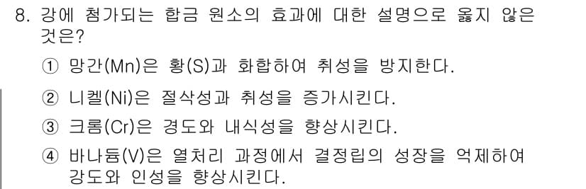 9급_지방직_공무원_기계일반 2017년 8번 - 정답과 핵심 포인트를 검수 중인 기출문제