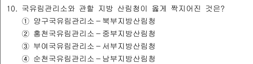 9급_지방직_공무원_임업경영 2016년 10번 - 정답과 핵심 포인트를 검수 중인 기출문제
