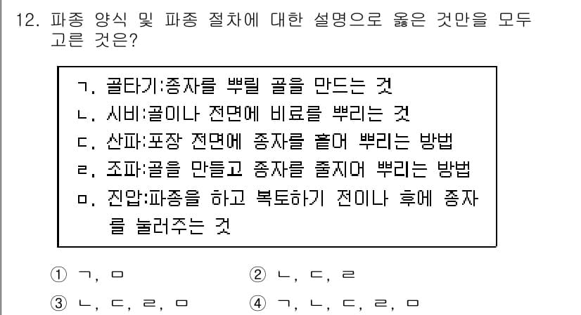 9급_지방직_공무원_재배학개론 2017년 12번 - 정답과 핵심 포인트를 검수 중인 기출문제