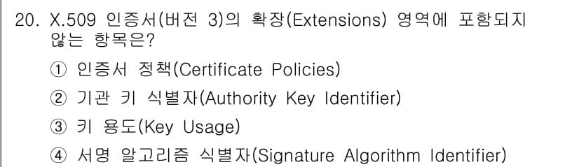 9급_지방직_공무원_정보보호론 2019년 20번 - 정답과 핵심 포인트를 검수 중인 기출문제
