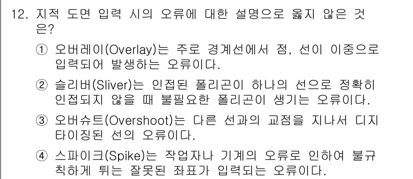 9급_지방직_공무원_지적전산학개론 2016년 12번 - 정답과 핵심 포인트를 검수 중인 기출문제