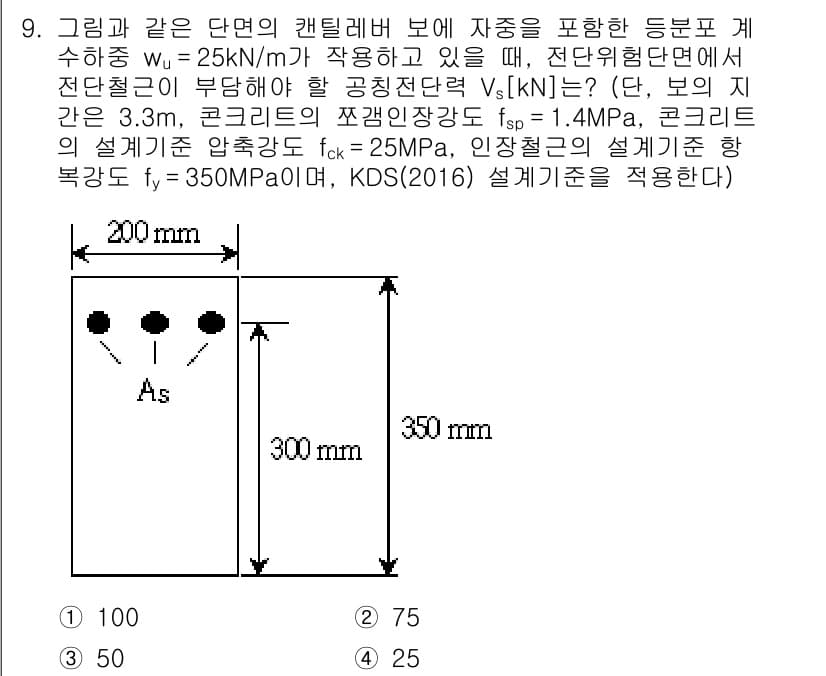 9급_지방직_공무원_토목설계 2019년 9번 - 정답과 핵심 포인트를 검수 중인 기출문제