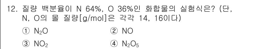 9급_지방직_공무원_화학공학일반 2016년 12번 - 정답과 핵심 포인트를 검수 중인 기출문제