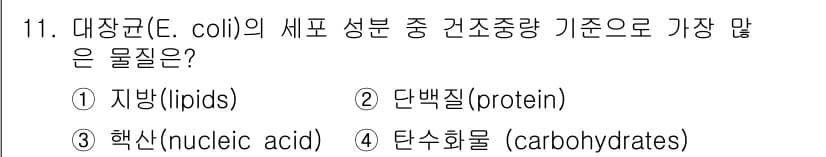 바이오화학제품제조기사 2016년 11번 - 정답과 핵심 포인트를 검수 중인 기출문제