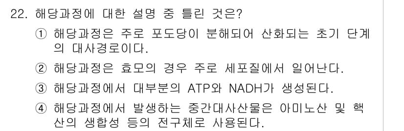 바이오화학제품제조기사 2016년 22번 - 정답과 핵심 포인트를 검수 중인 기출문제