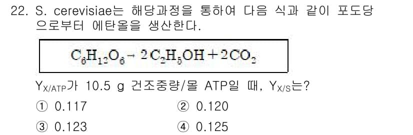 바이오화학제품제조기사 2017년 22번 - 정답과 핵심 포인트를 검수 중인 기출문제