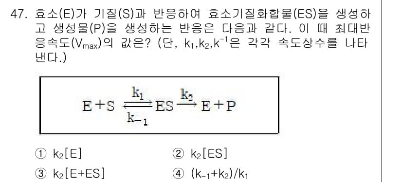 바이오화학제품제조기사 2019년 47번 - 정답과 핵심 포인트를 검수 중인 기출문제