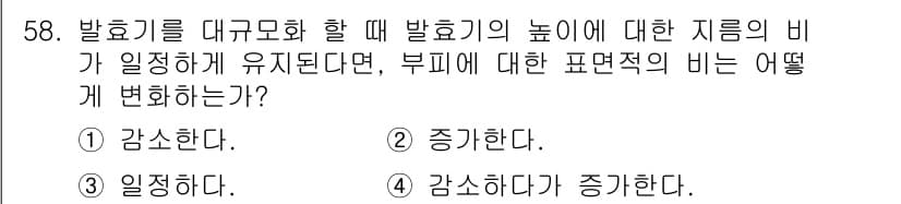 바이오화학제품제조기사 2019년 58번 - 정답과 핵심 포인트를 검수 중인 기출문제