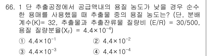 바이오화학제품제조기사 2019년 66번 - 정답과 핵심 포인트를 검수 중인 기출문제