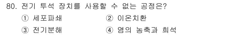 바이오화학제품제조기사 2019년 80번 - 정답과 핵심 포인트를 검수 중인 기출문제