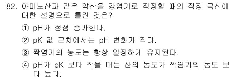바이오화학제품제조기사 2019년 82번 - 정답과 핵심 포인트를 검수 중인 기출문제